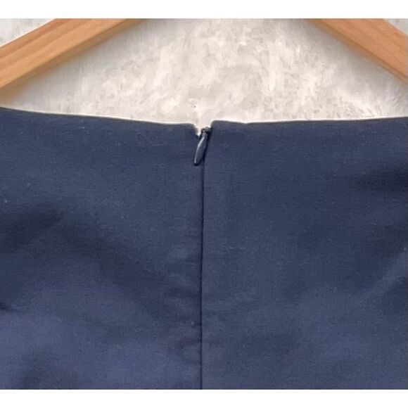 Banana Republic Navy Blue Bell Sleeve Shift Mini Dress with Pearl Accents - Picture 14 of 14